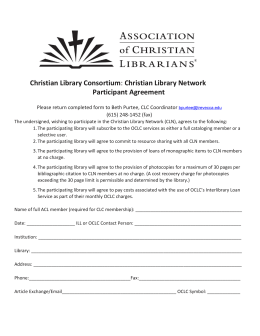 Christian Library Consortium - Association of Christian Librarians