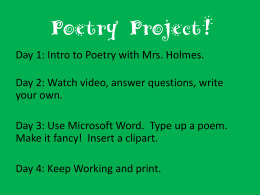 Acrostic Poems - Mrs. Holmes` Library Research Page