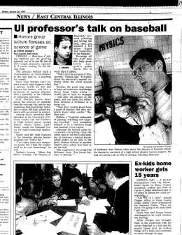 UI Professor`s Talk on Baseball
