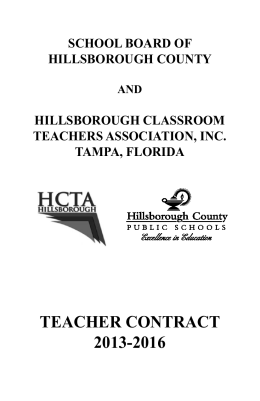 teacher contract 2013-2016 - Hillsborough County Public Schools