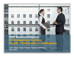 SAP BusinessObjects BI Competency Centers