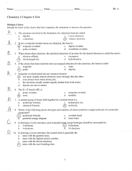 Chemistry I Chapter 6 Test