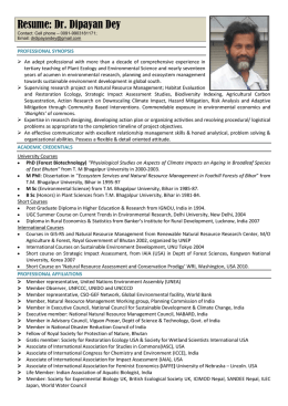 Resume: Dr. Dipayan Dey