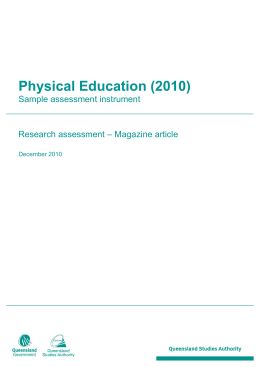 Physical Education (2010) - Queensland Curriculum and