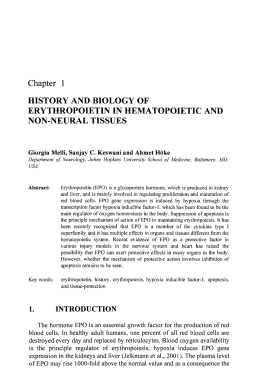 Chapter 1 HISTORY AND BIOLOGY OF ERYTHROPOIETIN IN