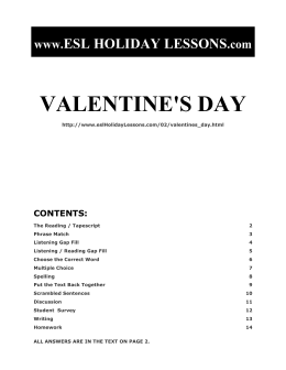 Valentine`s Day - ESL Holiday Lessons