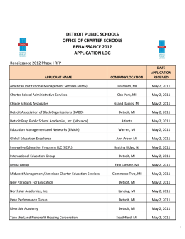 Application Log - Detroit Public Schools