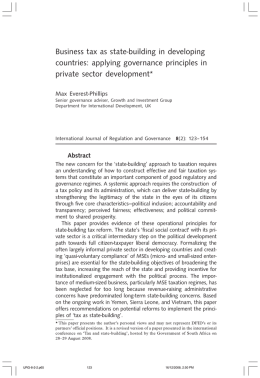 Business tax as state-building in developing countries