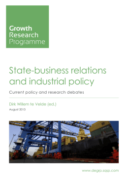 State-business relations and industrial policy - DFID