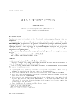 3.1.6 Nutrient Cycles