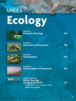 Chapter 13 - Ecology textbook File