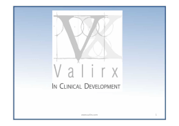 ValiRx Plc - PowerPoint Presentation