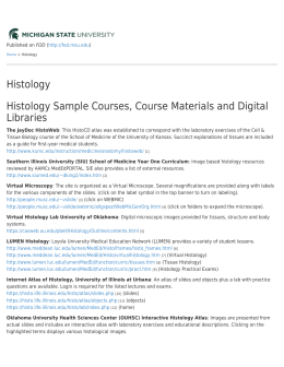 Histology Histology Sample Courses, Course Materials and Digital