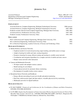 jindong tan - Electrical and Computer Engineering