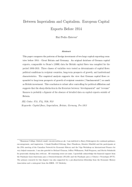 Between Imperialism and Capitalism. European Capital Exports