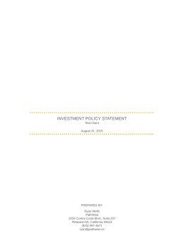 investment policy statement