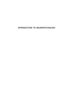 INTRODUCTION TO NEUROPSYCHOLOGY