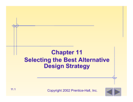 Chapter 11 Selecting the Best Alternative Design Strategy