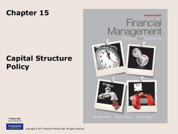 Capital Structure Policy Chapter 15