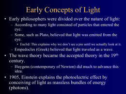 Early Concepts of Light