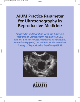 AIUM Practice Parameter for Ultrasonography in Reproductive