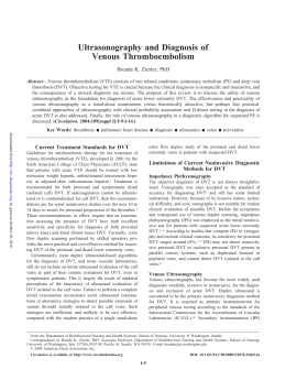 Ultrasonography and Diagnosis of Venous