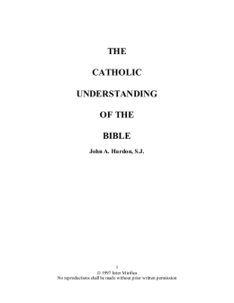 Book: The Catholic Understanding of the Bible