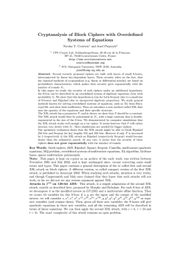 Cryptanalysis of Block Ciphers with Overdefined Systems of Equations