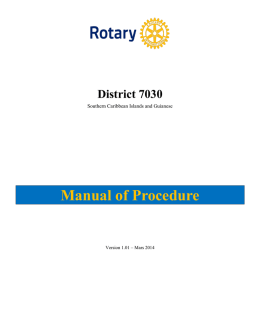 District 7030 Manual of Procedure
