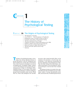 The History of Psychological Testing