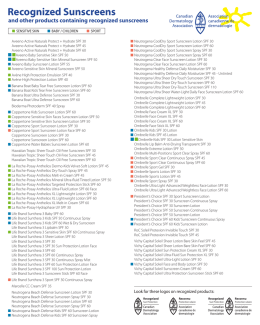 Recognized Sunscreens