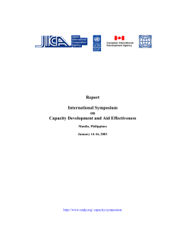 Report. International Symposium on Capacity Development
