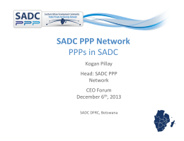 SADC PPP Network PPPs in SADC - SADC-DFRC