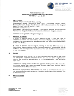 Page 1 PORT OF RED WOOD CITY Serving Silicon Valley 675