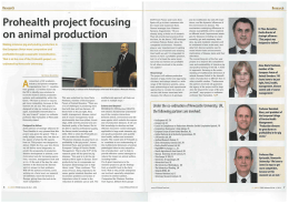 Prohealth project focusing on animal production