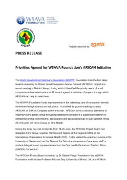 PRESS RELEASE - WSAVA Foundation