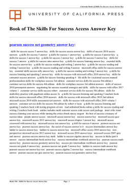 Skills For Success Access Answer Key