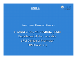 Non Linear Pharmacokinetics