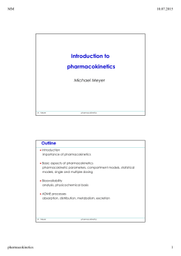 Introduction to pharmacokinetics