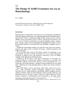 The design of airlift fermenters for use in biotechnology.