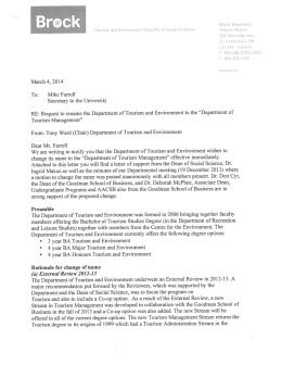 Request to rename the Department of Tourism