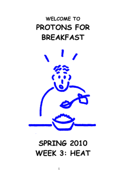 protons for breakfast spring 2010 week 3