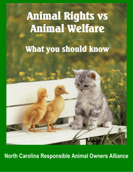 Animal Rights vs Animal Welfare - North Carolina Responsible