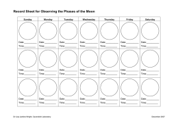 Record Sheet for Observing the Phases of the Moon