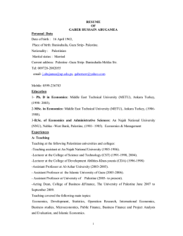 RESUME OF GABER HUSSAIN ABUGAMEA Personal Data Date of