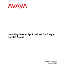 Installing Server Applications for Avaya one-X® Agent