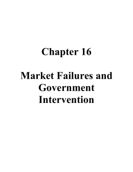 Chapter 16 Market Failures and Government Intervention