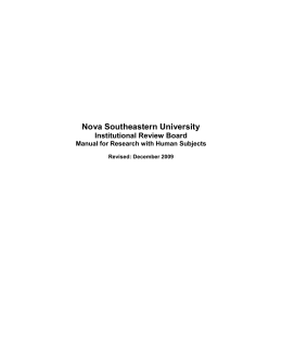Manual for Research with Human Subjects