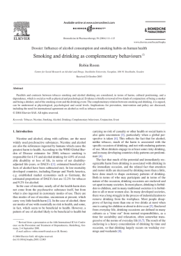 Smoking and drinking as complementary behaviours