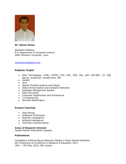Mr. Selvan Simon Assistant Professor P.G. Department of Computer